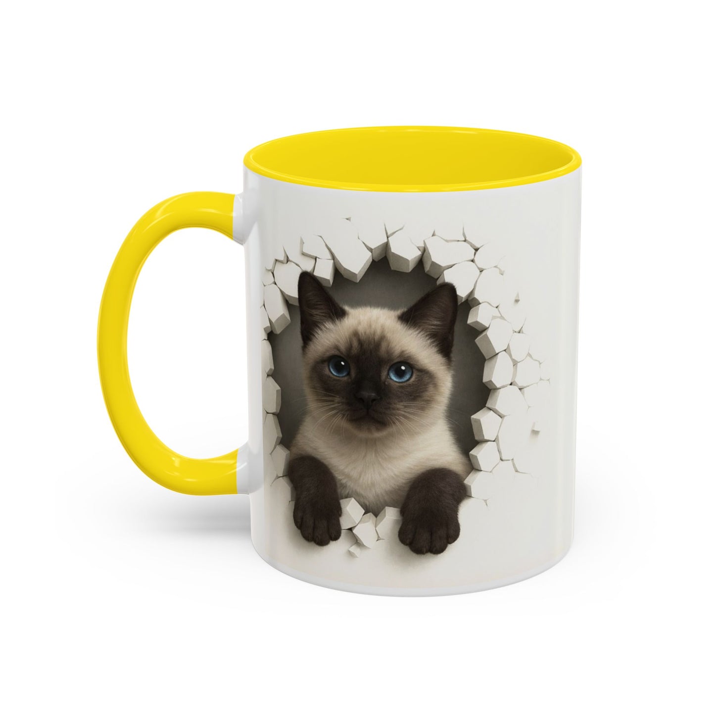 Siamese Cat Peeking Accent Coffee Mug (11/15oz)