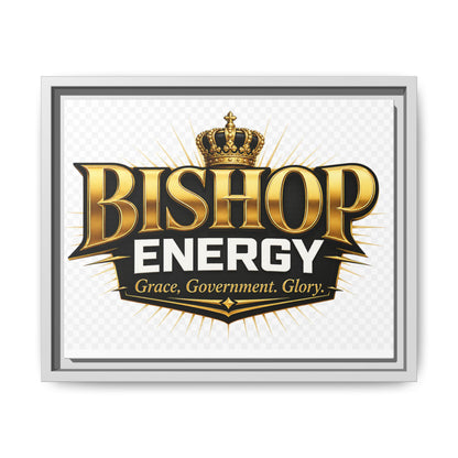 Framed Canvas Art - "Bishop Energy" Gold Crown Logo (Matte)