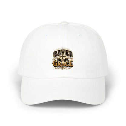 Saved by Grace Dad Cap — Embroidered Christian Baseball Hat