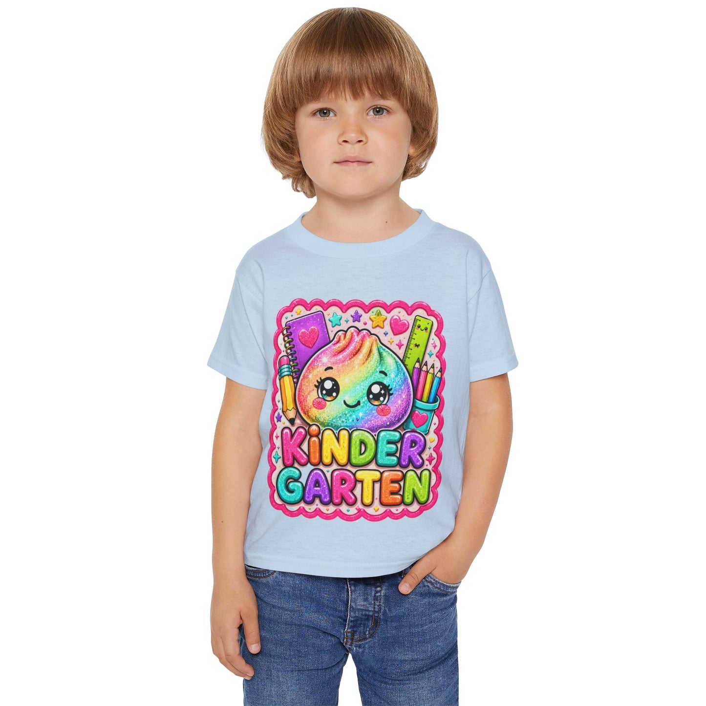 Kindergarten Cute Rainbow Emoji Toddler T-Shirt