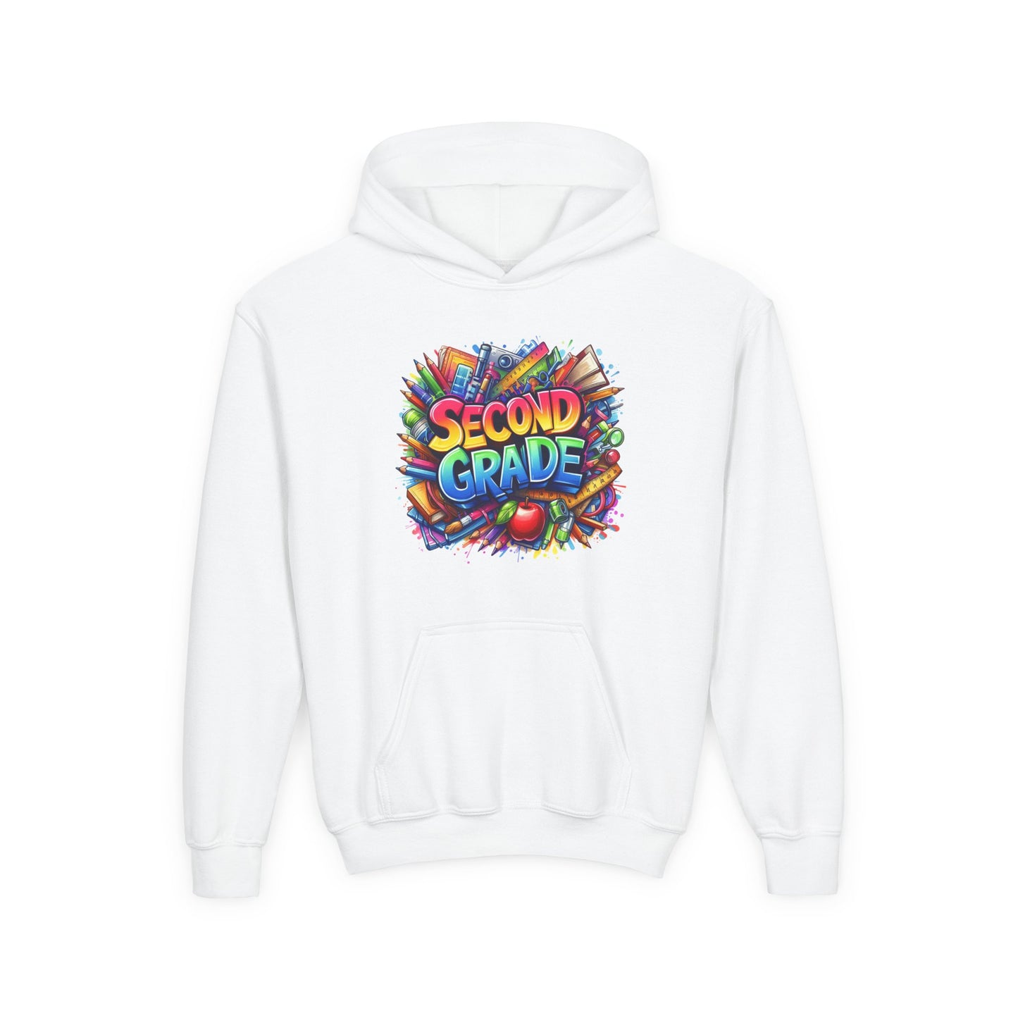 Second Grade Kids Hoodie — Colorful School Day Pullover