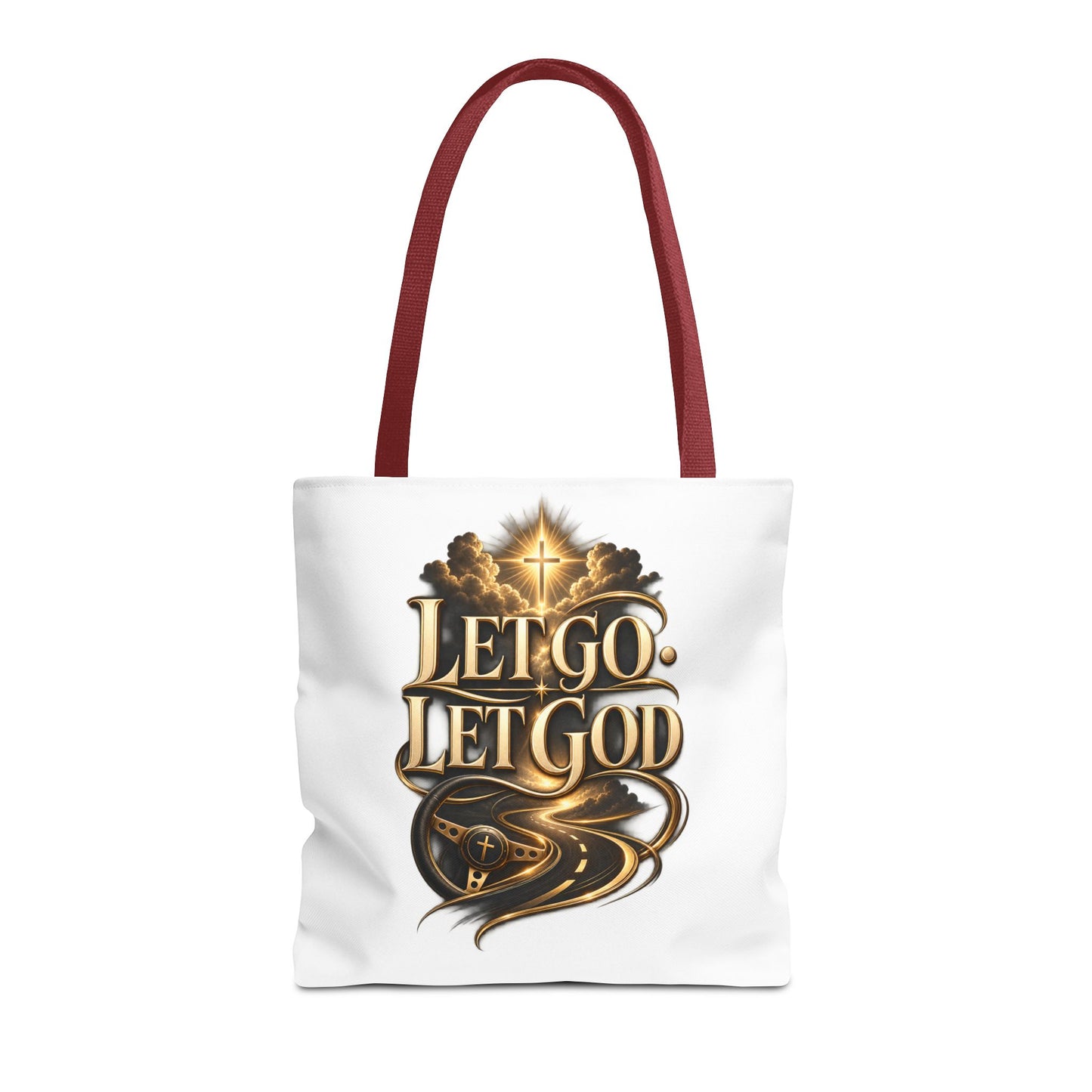 Let Go Let God Inspirational Tote Bag — Christian Faith Prayer Gift