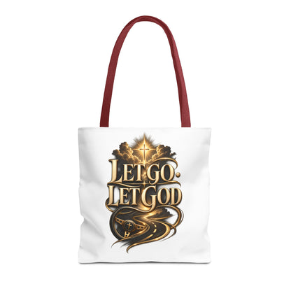 Let Go Let God Inspirational Tote Bag — Christian Faith Prayer Gift