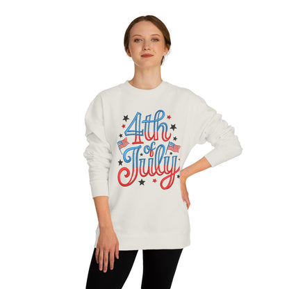 4th of July Crewneck Sweatshirt - Patriotic American Flag Graphic