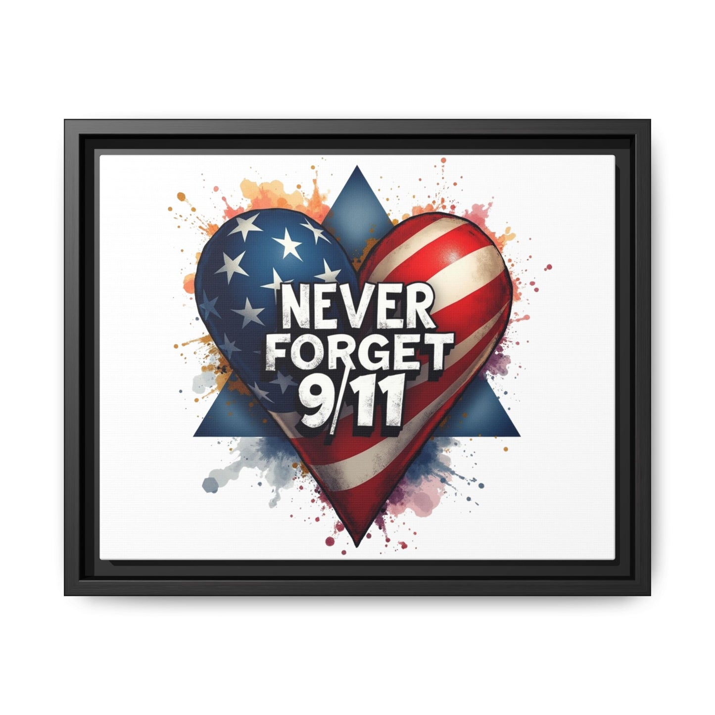 Never Forget 9/11 Framed Canvas Print