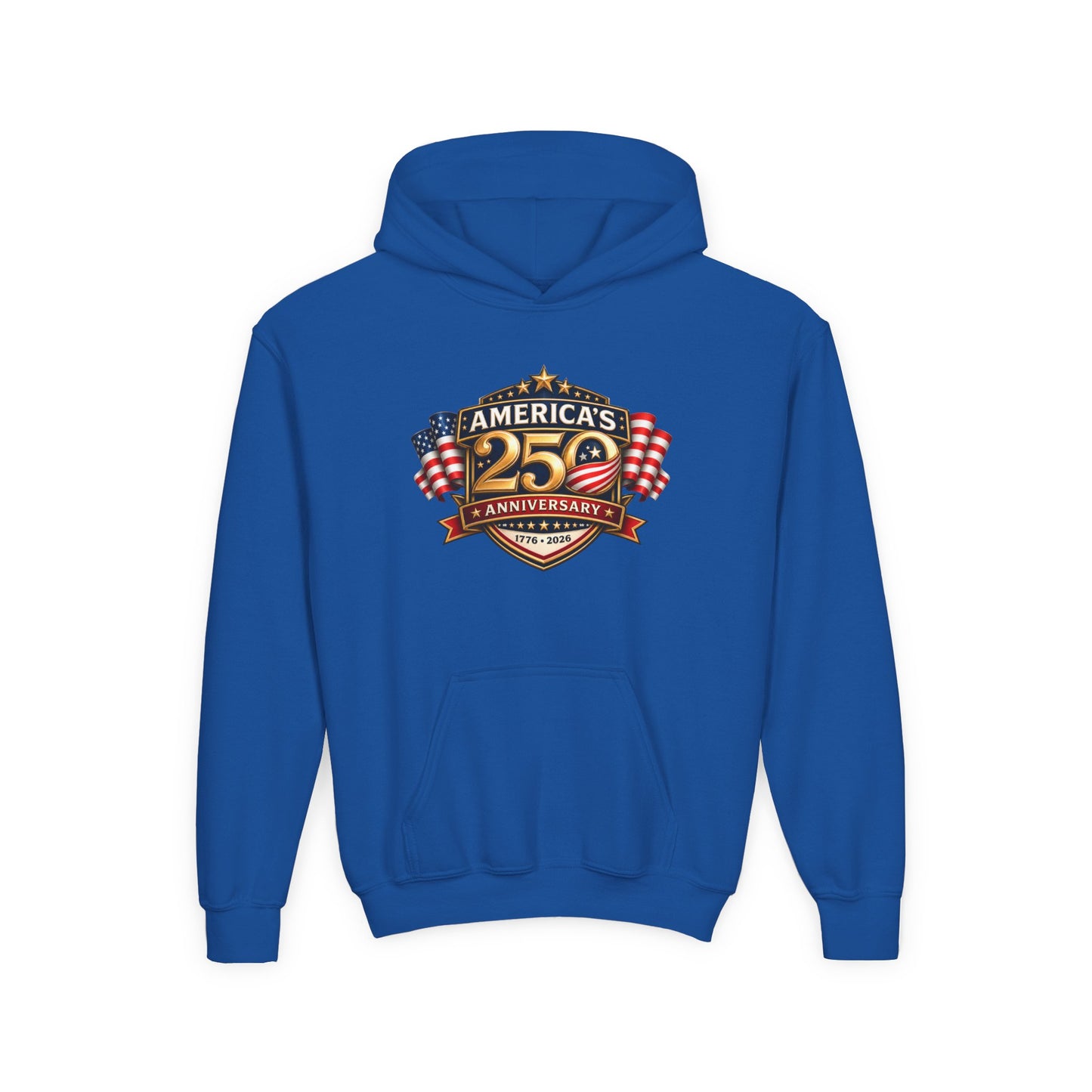 Youth Hoodie — "America's 250th Anniversary" Patriotic 1776-2026 Celebration Design