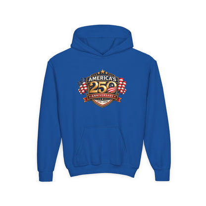 Youth Hoodie — "America's 250th Anniversary" Patriotic 1776-2026 Celebration Design