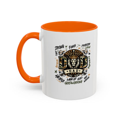 Dad King Lion Coffee Mug — 'Dad: The King' Accent 11/15oz Gift
