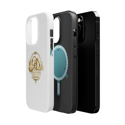 Magnetic Impact-Resistant Phone Case — Gold Floral Crest Logo