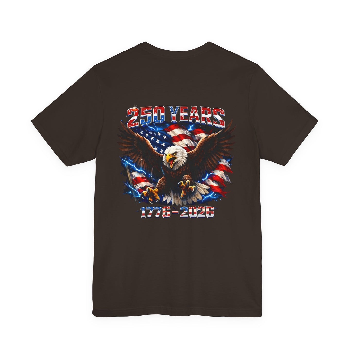 250 Years Bald Eagle American Flag T-Shirt — 1776–2026 Patriotic Tee