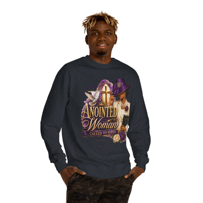 Anointed Woman Crewneck Sweatshirt — Called to Serve Gospel Graphic