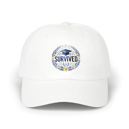 Survived Floral Crest Dad Cap – Inspirational Embroidered Baseball Hat