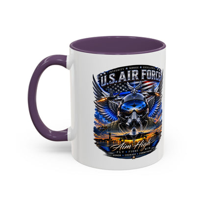 U.S. Air Force Eagle Coffee Mug — "Aim High" Accent 11/15oz