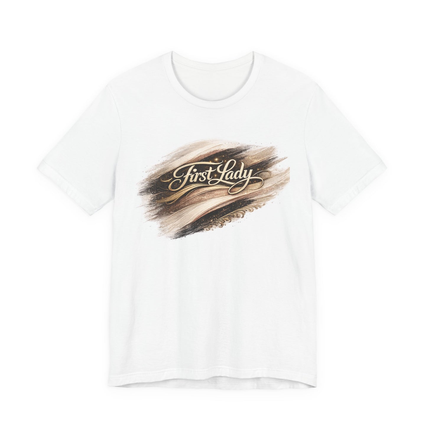 First Lady Brushstroke Tee — Elegant Script Graphic T‑Shirt