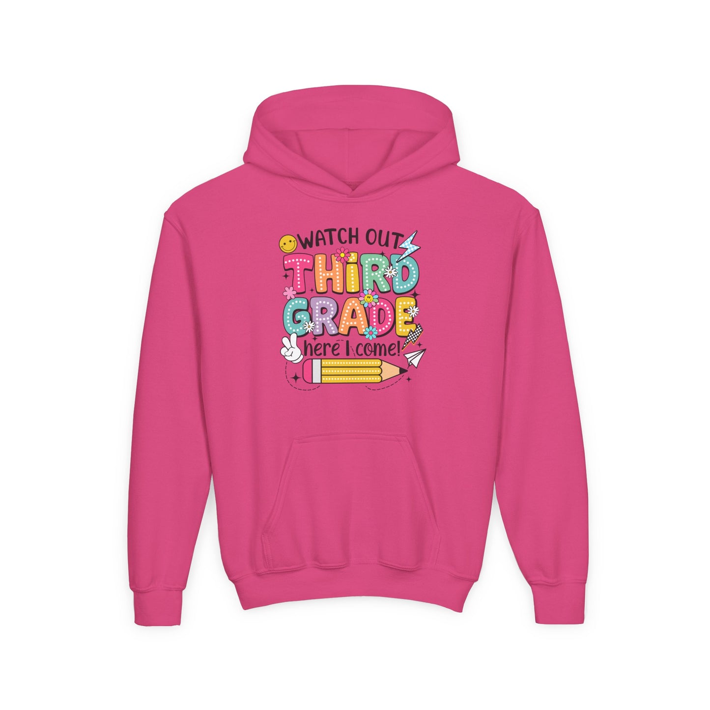 Kids "Watch Out Third Grade Here I Come" Hoodie - Back-to-School 3rd Grade Sweatshirt
