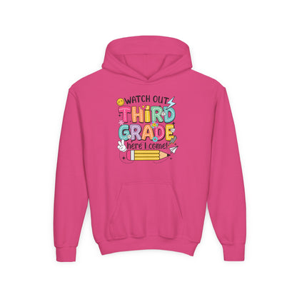 Kids "Watch Out Third Grade Here I Come" Hoodie - Back-to-School 3rd Grade Sweatshirt