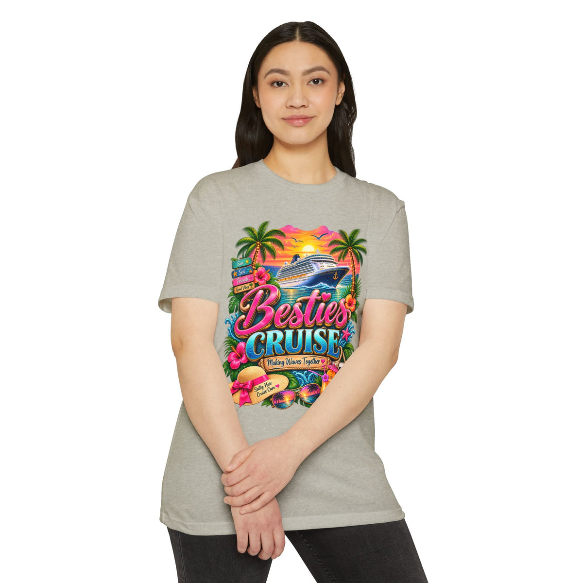 Besties Cruise T-Shirt — Tropical Friends Vacation Shirt