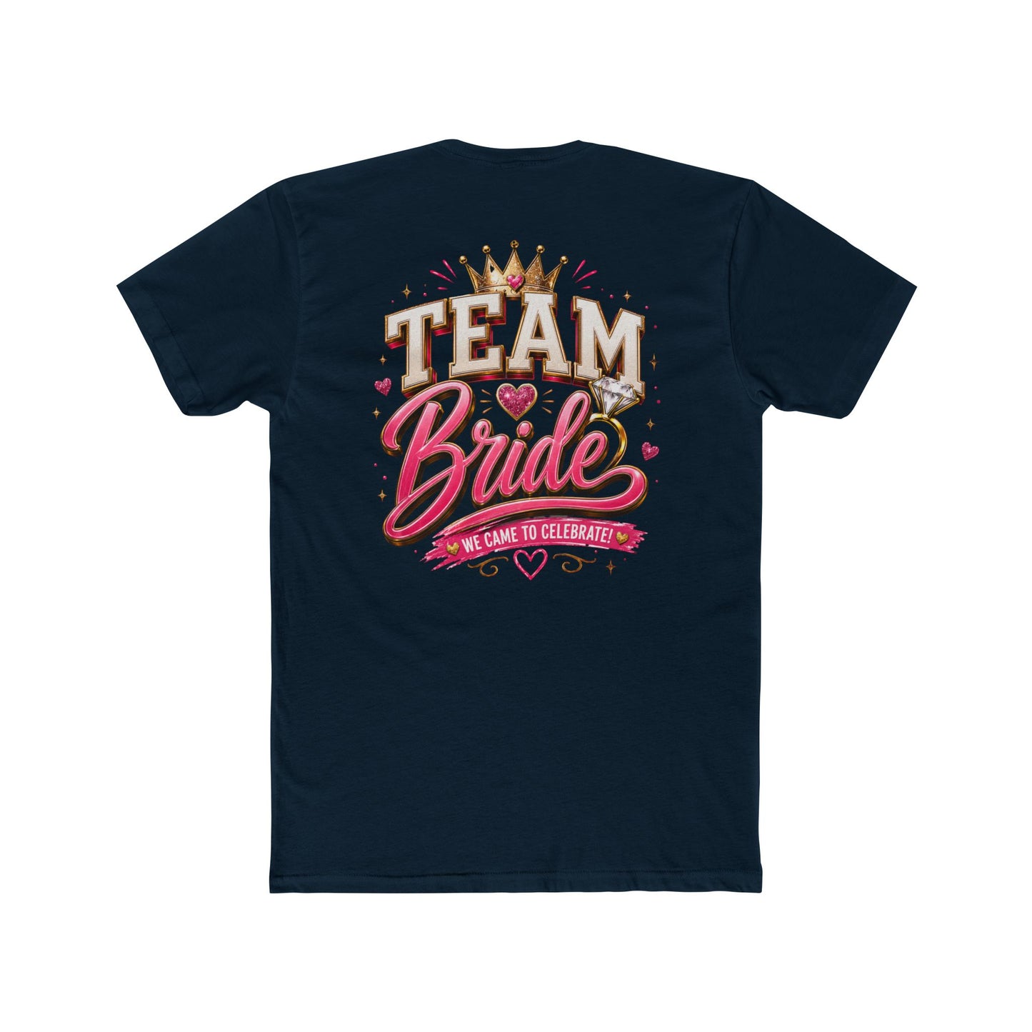 Team Bride T‑Shirt — Bachelorette Party Tee with Crown & Hearts