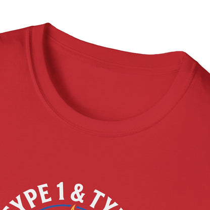 Type 1 & Type 2 Find a Cure Diabetes Awareness T-Shirt