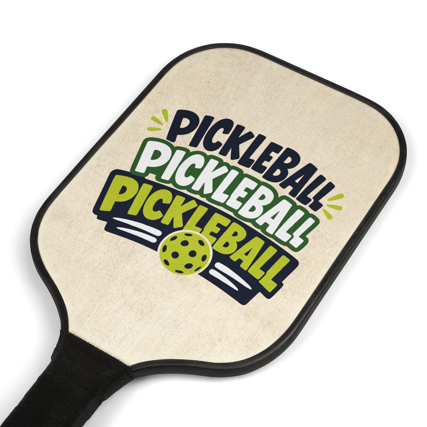 Pickleball Paddle Set – 'PICKLEBALL PICKLEBALL PICKLEBALL' Graphic Paddle & Balls Kit