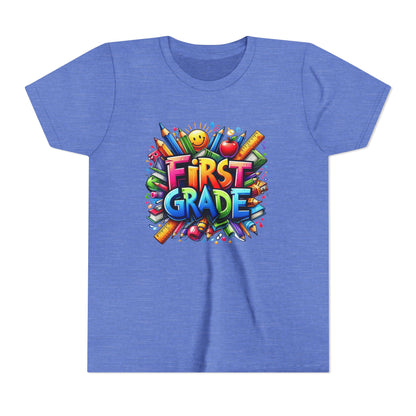 First Grade Kids Tee — Colorful Back-to-School Shirt for Boys & Girls