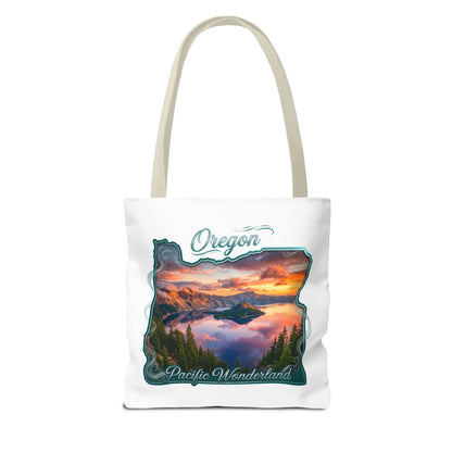 Oregon Scenic Tote Bag — 'Pacific Wonderland' Sunset Landscape Tote