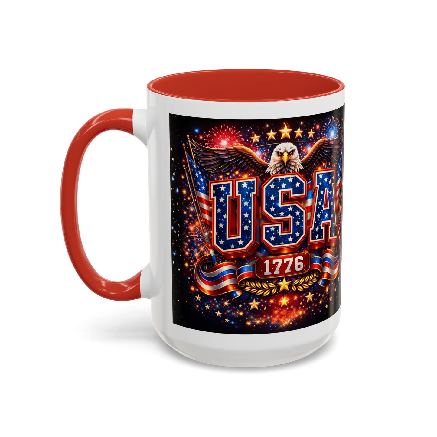 USA Eagle Coffee Mug – Patriotic 1776 Accent Mug (11/15oz)