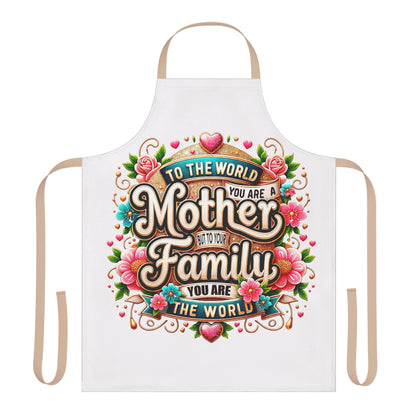 Mother to the World Floral Apron — “To the world you are a Mother, to your family you are the world”