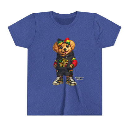 Youth Tee — Black History Queen Bear Graphic T-Shirt
