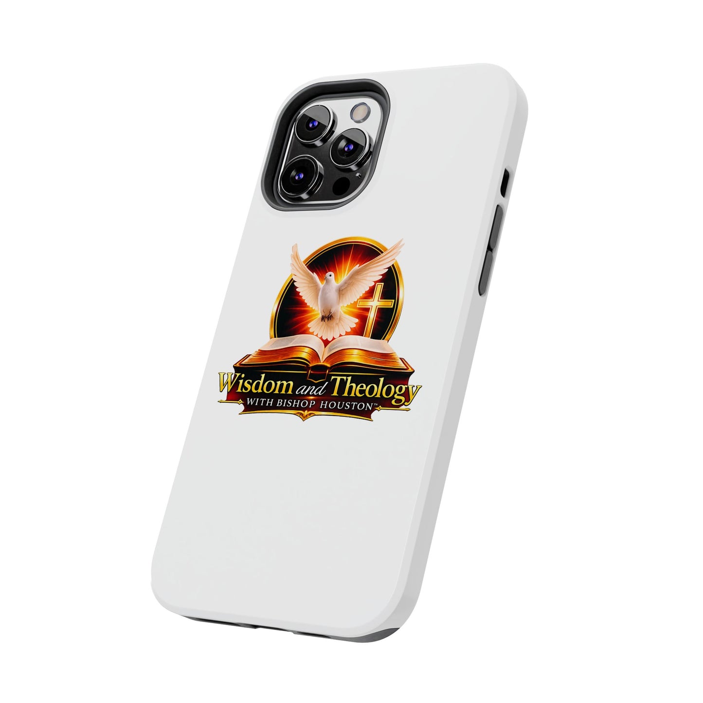 Wisdom and Theology Tough Phone Case — Christian Dove & Cross Design