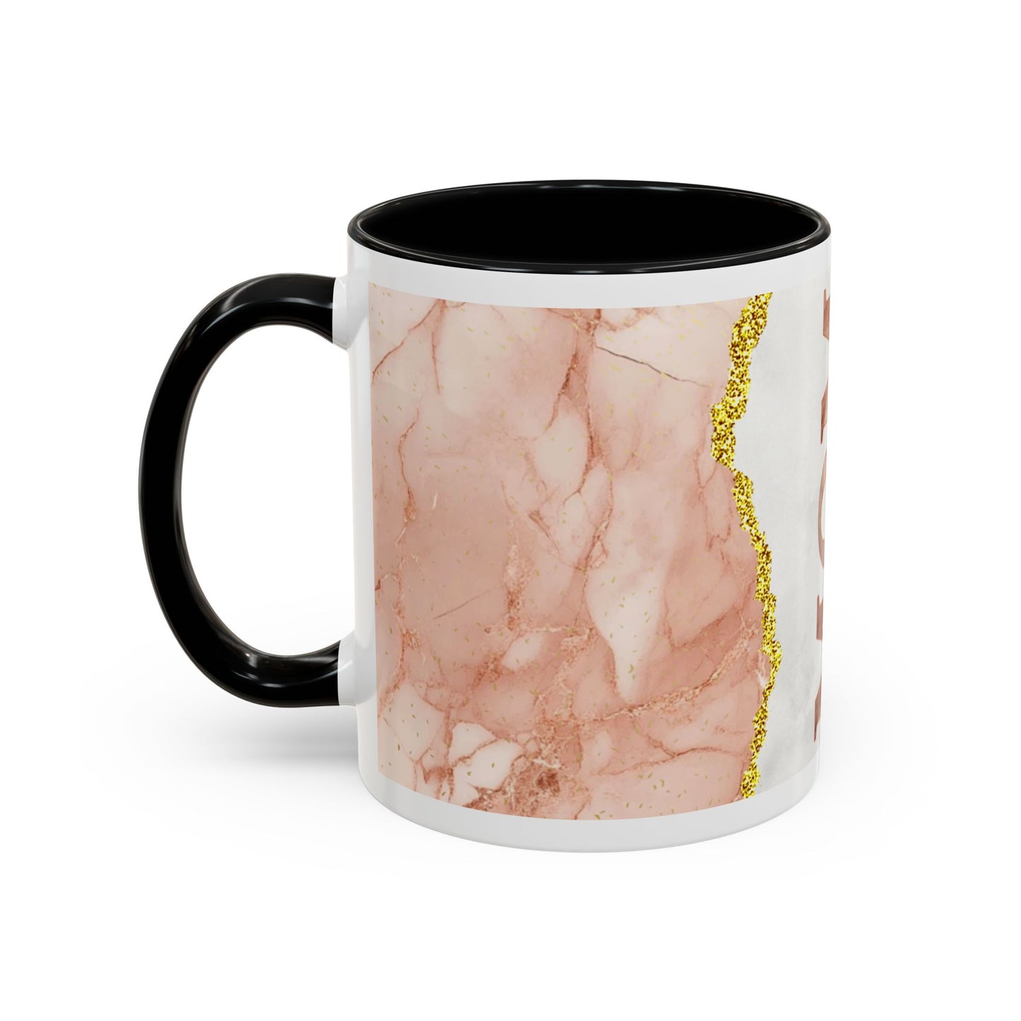 Mom Marble Accent Coffee Mug — Rose Gold & Gold Vein 11/15oz Gift