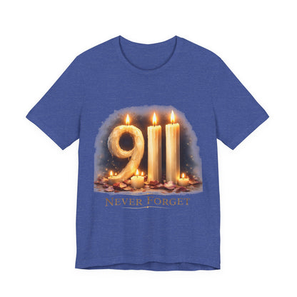 9/11 Never Forget T-Shirt – Memorial Candle Tribute Tee