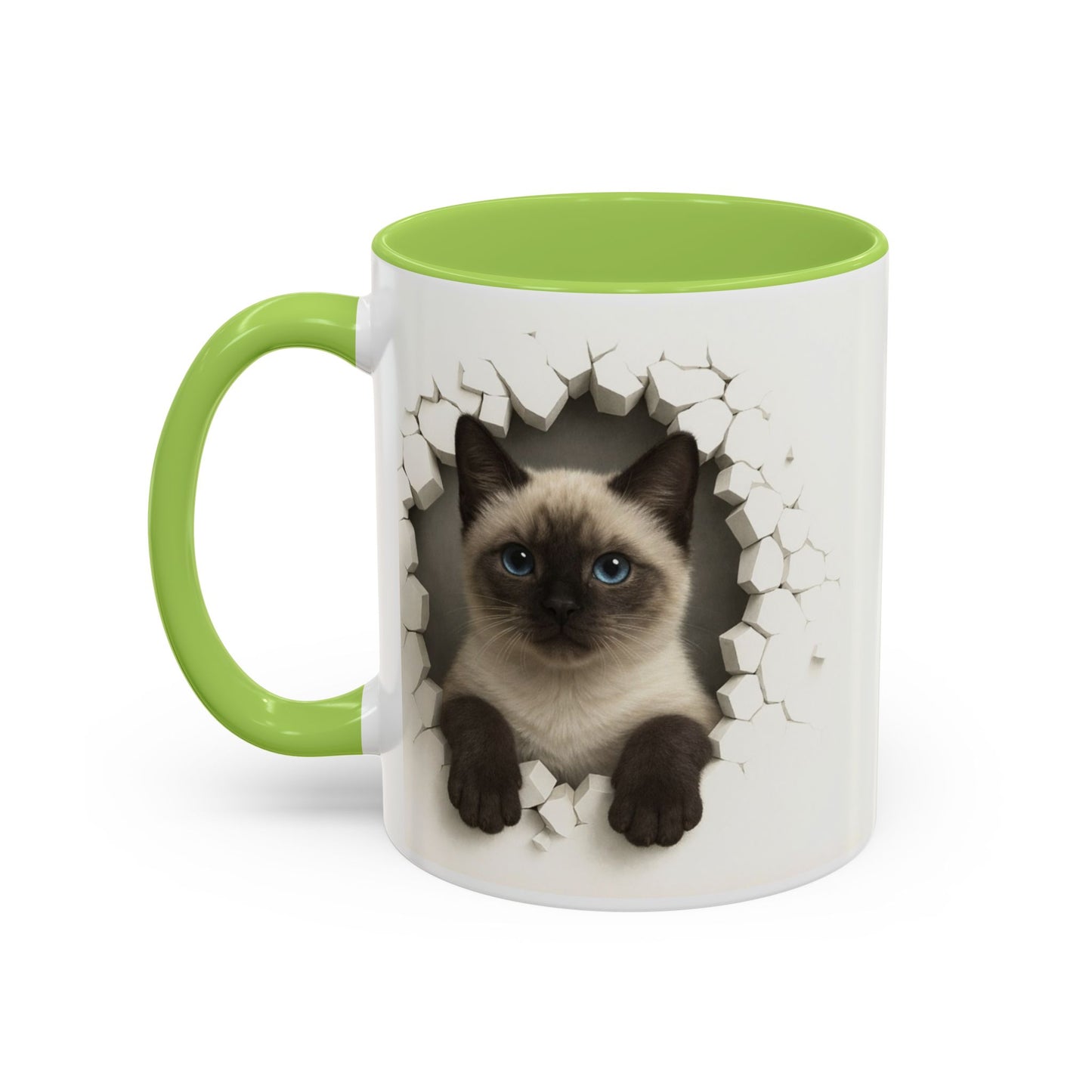Siamese Cat Peeking Accent Coffee Mug (11/15oz)