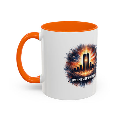 9/11 Never Forget Coffee Mug - Memorial Tribute Accent Mug (11/15oz)