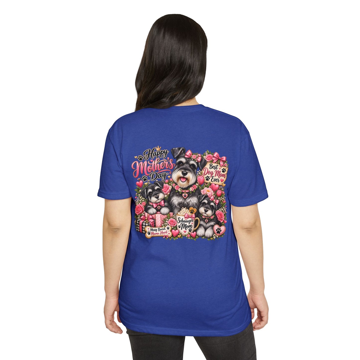 Mother's Day Schnauzer T-Shirt — "Happy Mother's Day" Dog Mom Tee