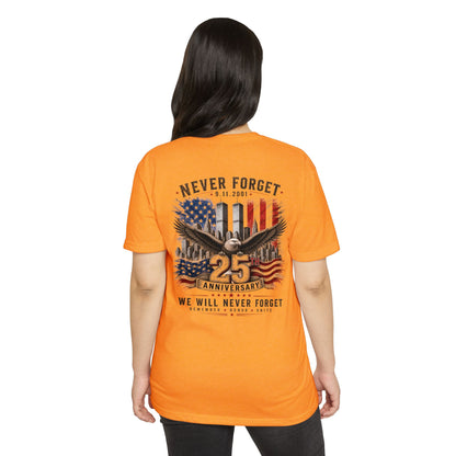 9/11 25th Anniversary 'Never Forget' Memorial T-Shirt