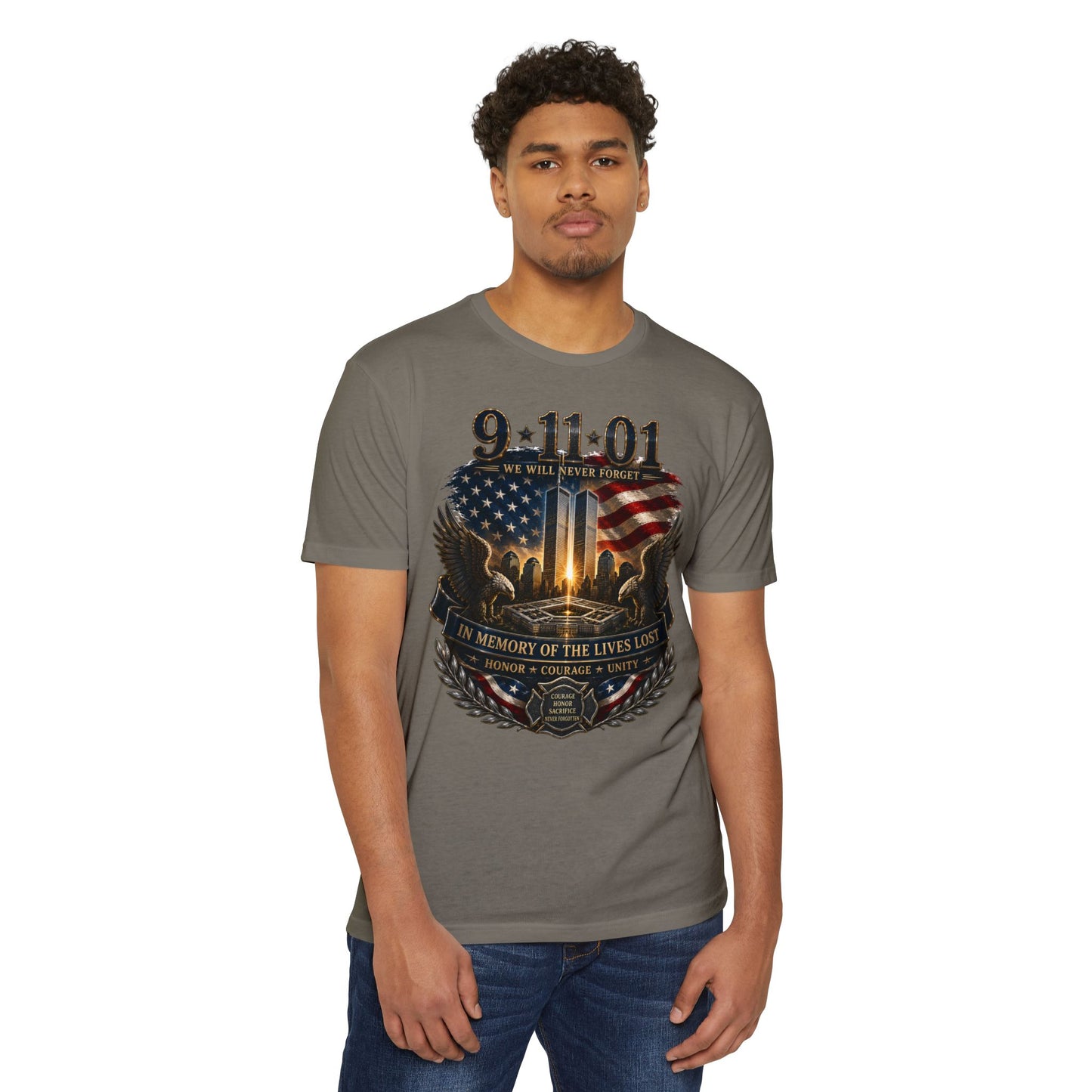 9/11 Memorial T-Shirt – "We Will Never Forget" Tribute Tee