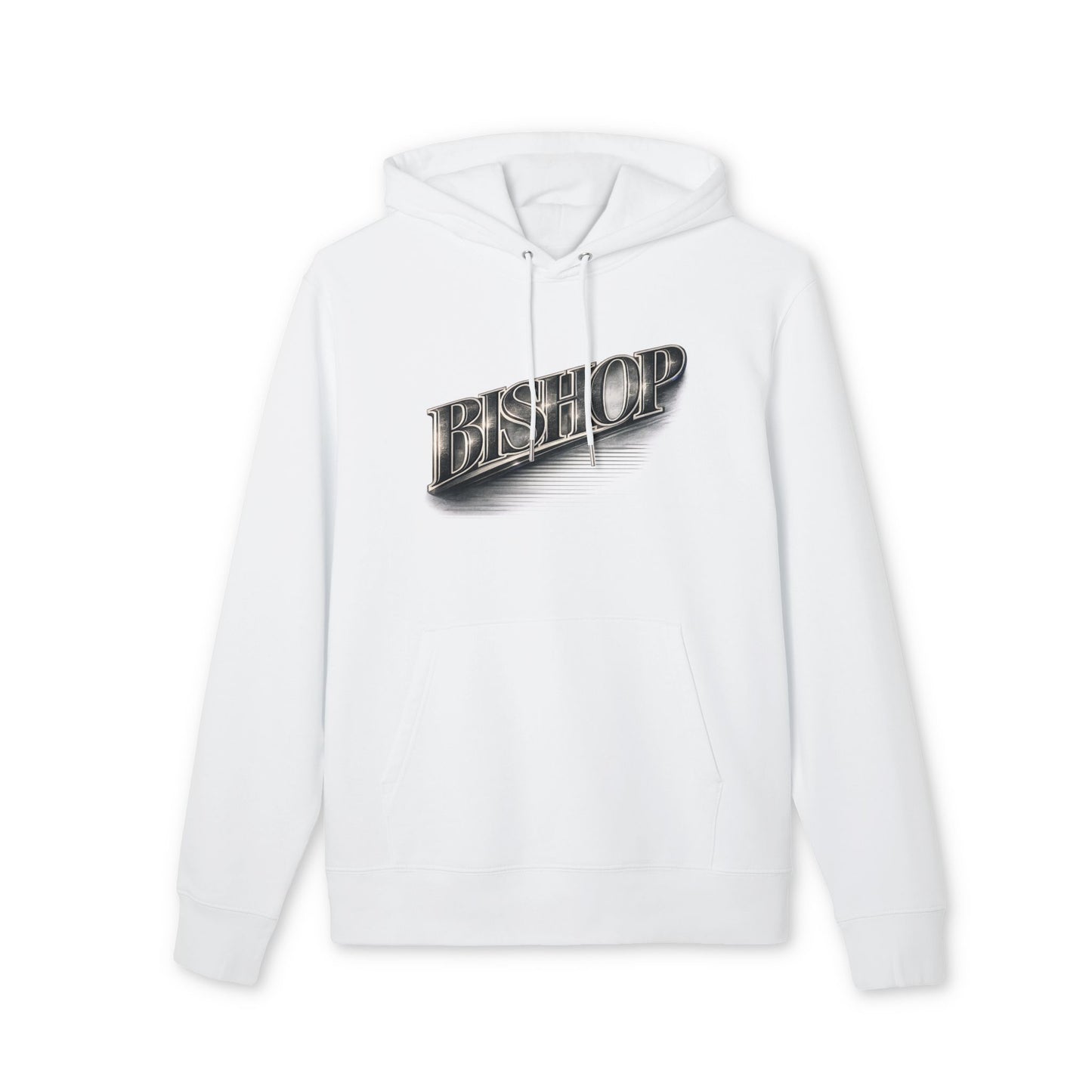 Bishop Chrome Logo Hoodie — Vintage Metallic Script Streetwear