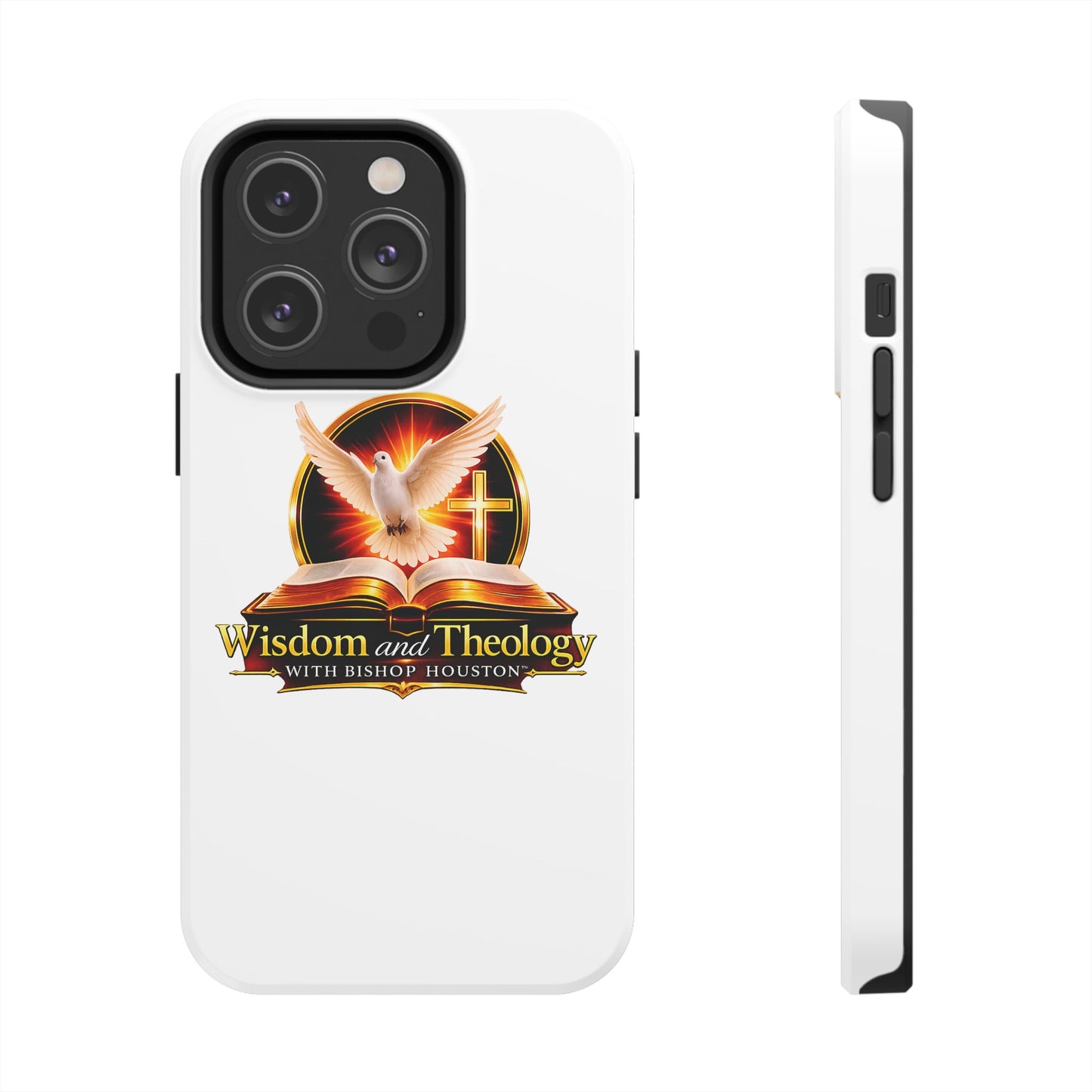 Wisdom and Theology Tough Phone Case — Christian Dove & Cross Design