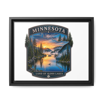 Minnesota Lakes Matte Canvas Print (Framed) — 'Land of 10,000 Lakes' Scenic Wall Art