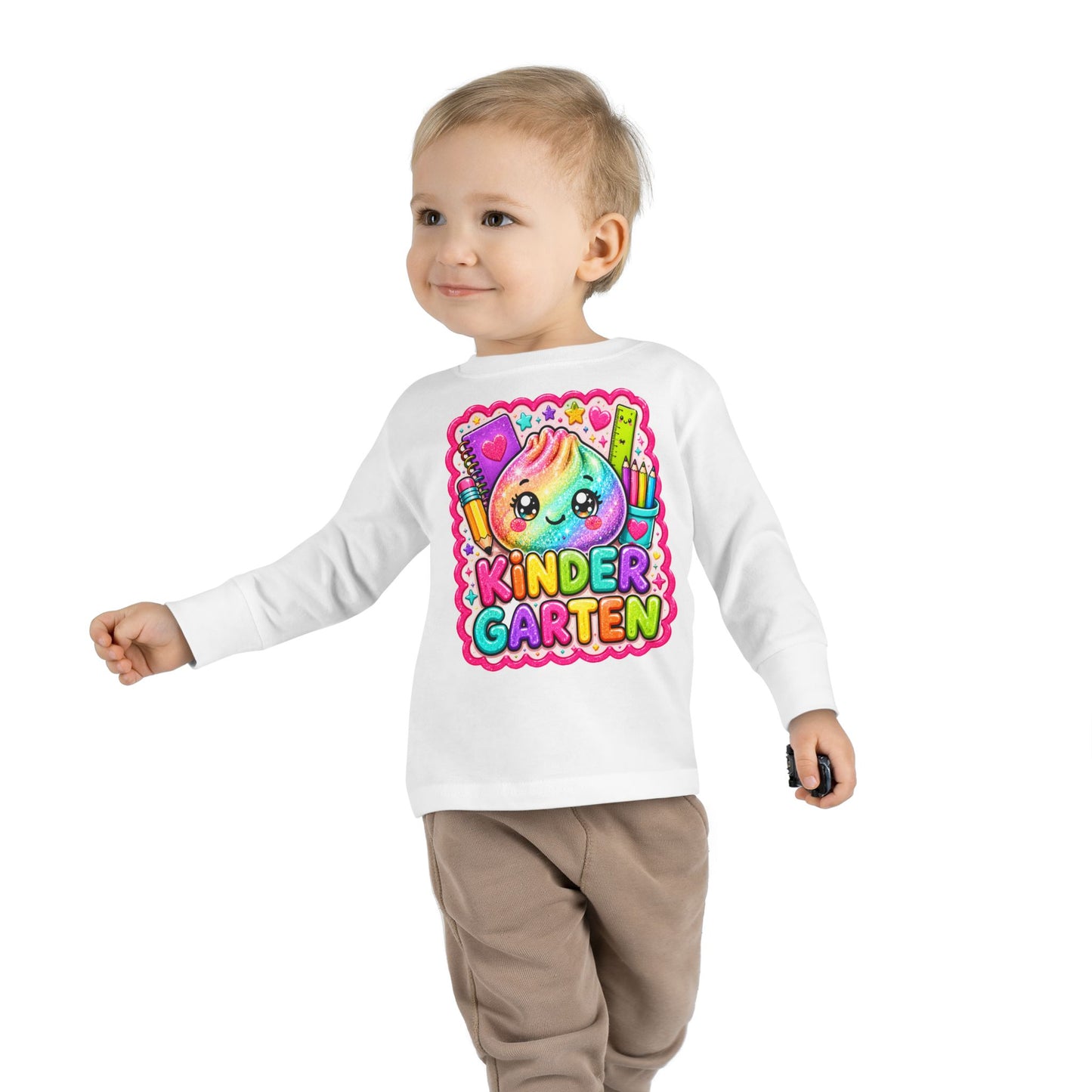 KinderGarten Cute Rainbow Character Toddler Long Sleeve Tee
