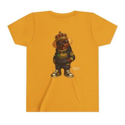 Youth Tee — 'Lil King' Crowned Bear Graphic Shirt