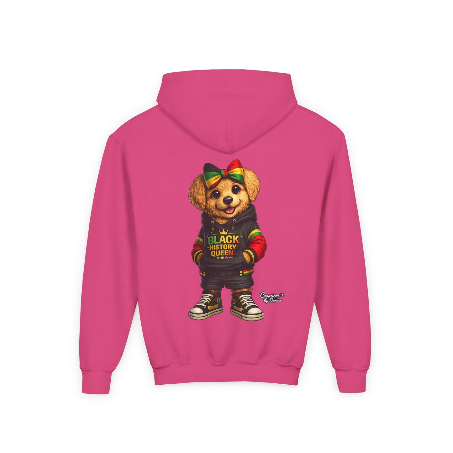 Youth Hoodie — Rasta Bear "Black History Greatness" Kids Pullover