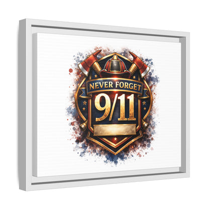 Framed Matte Canvas — 'Never Forget 9/11' Memorial Wall Art