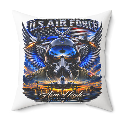 U.S. Air Force 'Aim High' Decorative Pillow — Military Aviation Throw Pillow