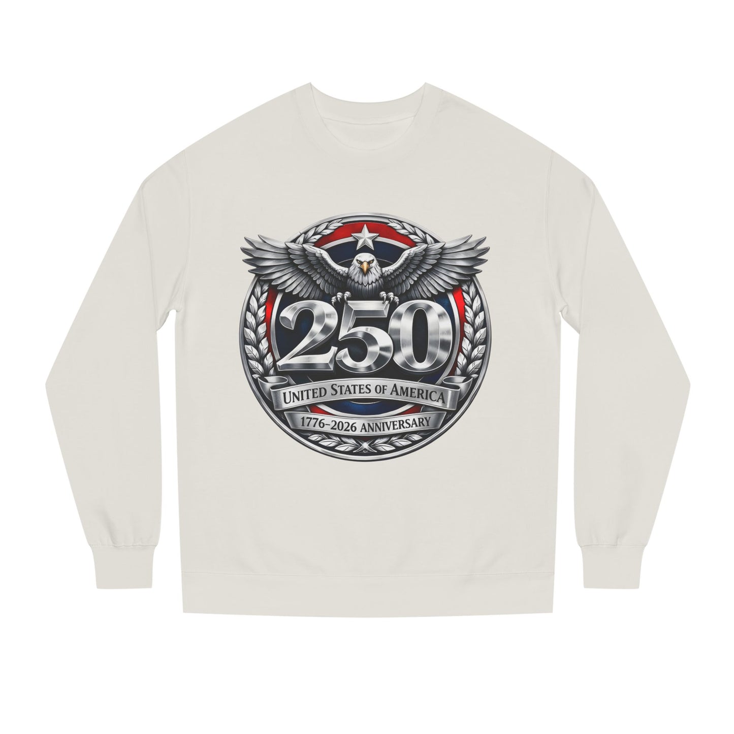 250th USA Anniversary Sweatshirt — Eagle Emblem 1776–2026 Commemorative Crewneck