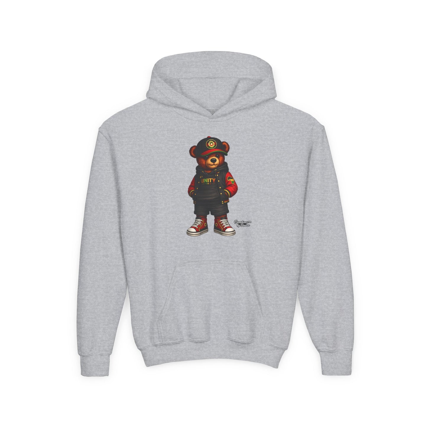 Youth Bear Hoodie — Streetwear Teddy Bear Graphic Pullover