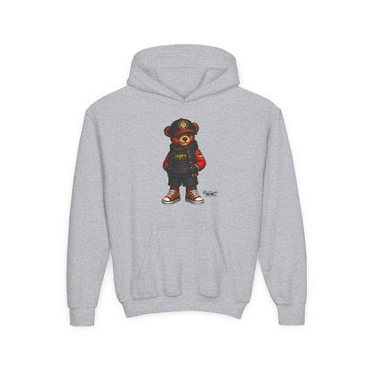 Youth Bear Hoodie — Streetwear Teddy Bear Graphic Pullover