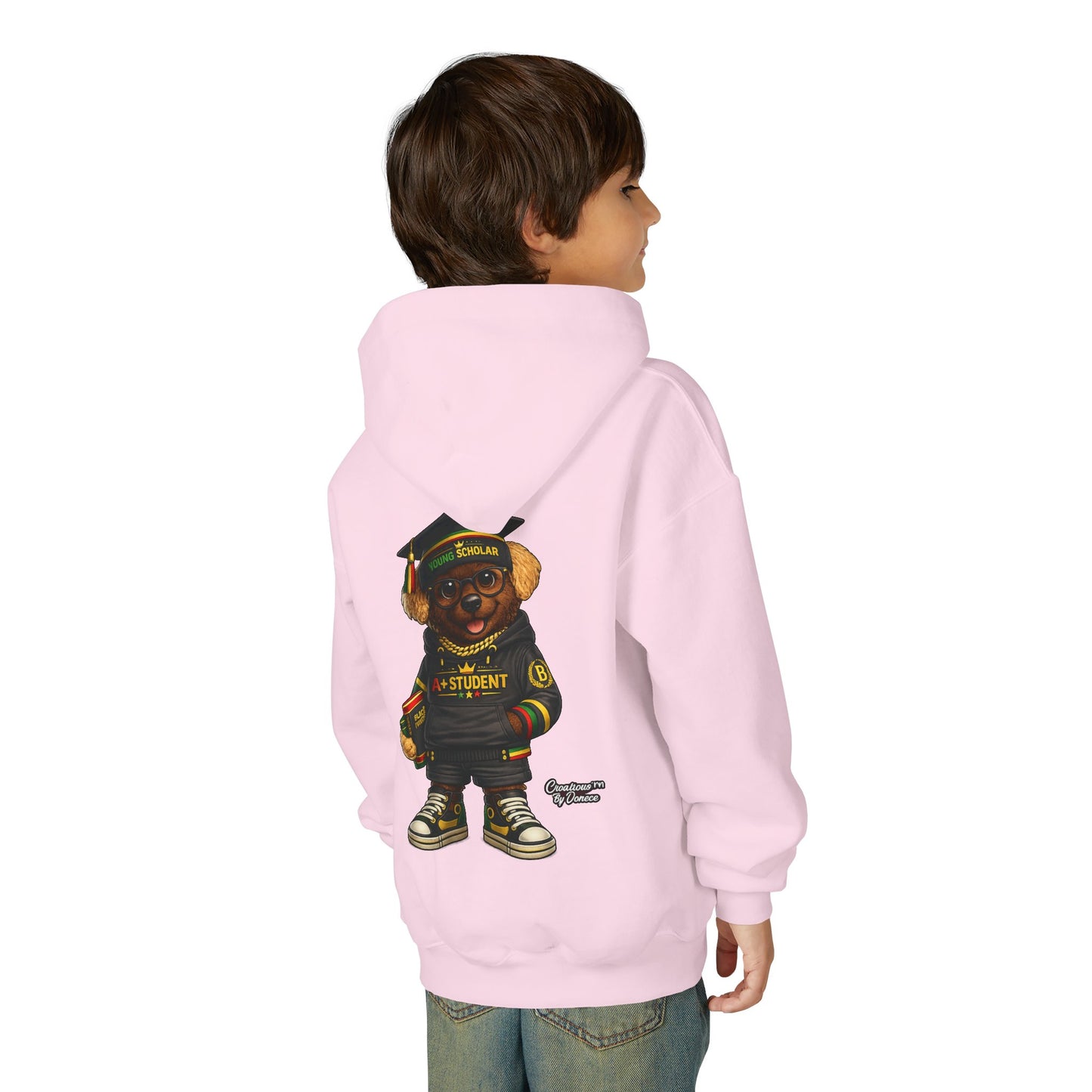 Youth Graduation Bear Hoodie – "Future Student" Cute Cap & Gown Sweatshirt