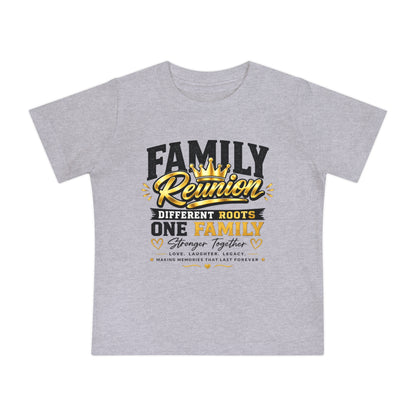 Family Reunion Baby T-Shirt — "Different Roots One Family" Infant Tee